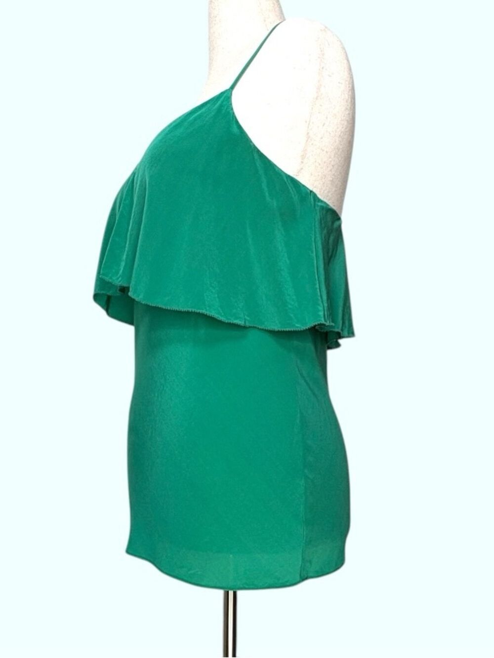 90s Diane von Furstenberg Silk Asymmetrical Ruffle Cami Top Size M Indie Sleaze - Picture 10 of 10